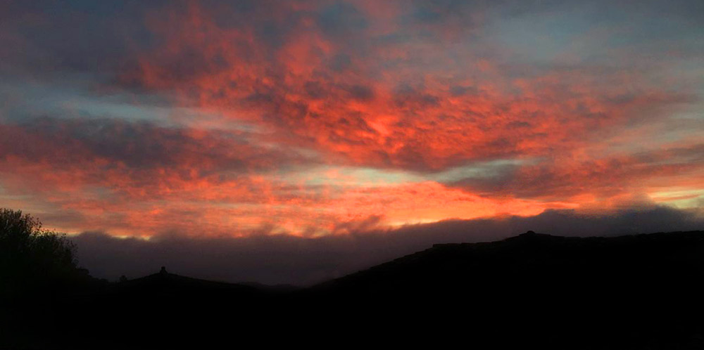 the changing colours of the mountain